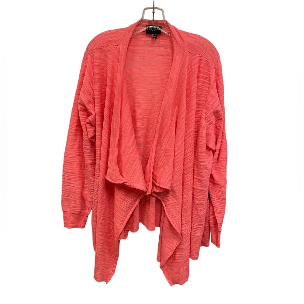 Lane Bryant Flyaway Front Spring Summer Fall Jacket Wrap Coral Color Size 26/28 - Picture 2 of 9